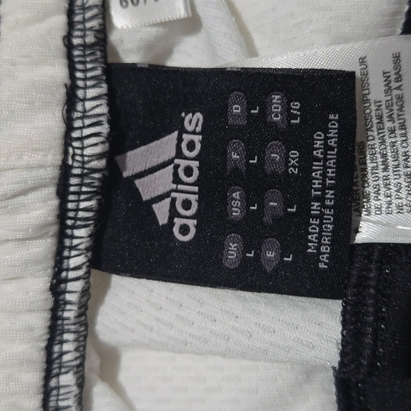 Adidas black and white mens athletic shorts draw string size L NEW - Picture 6 of 8